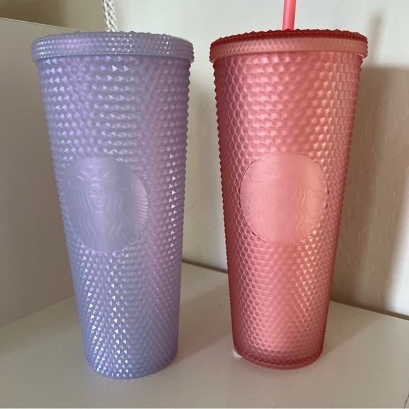 Set of Two 24oz Starbucks Tumbler Studded Cups - Picture 3 of 4